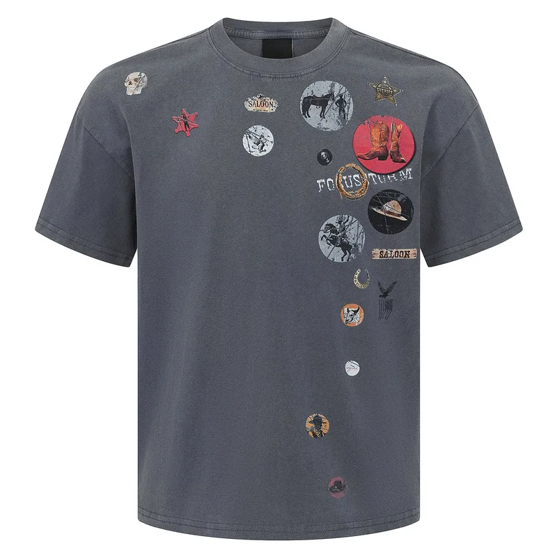 Men's Fashion Washed Vintage Hip Hop T Shirt High Street Printed Retro Tees Summer Short Sleeve Tops With Pattern
Men's Fashion Washed Vintage Hip Hop T Shirt High Street Printed Retro Tees Summer Short Sleeve Tops With Pattern
