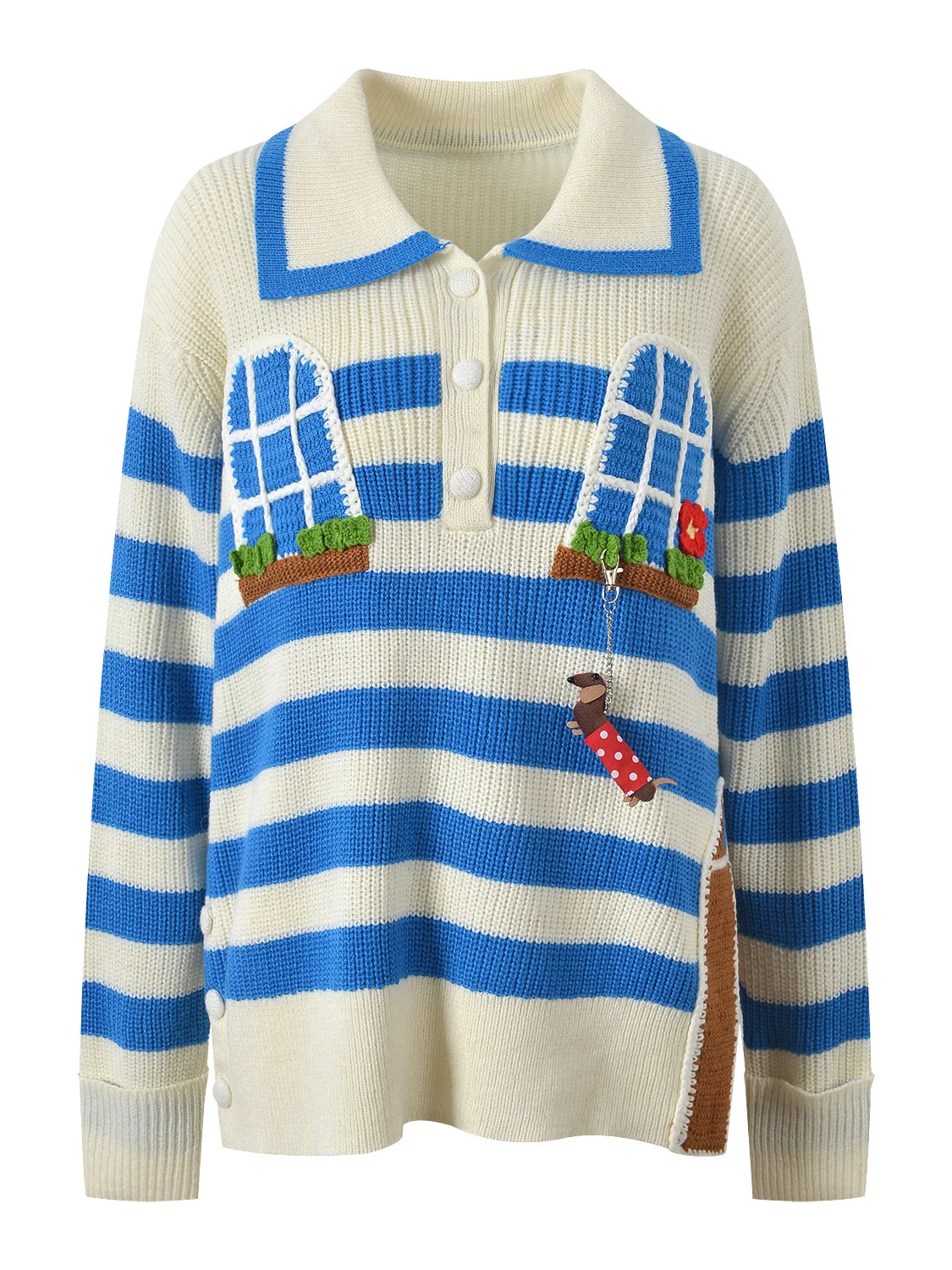 Faionable Knitted Top with Embroidered Stripes Color Blo Casual Collar 3D Embroidery Versatile Autumn New Arrival
Faionable Knitted Top with Embroidered Stripes Color Blo Casual Collar 3D Embroidery Versatile Autumn New Arrival