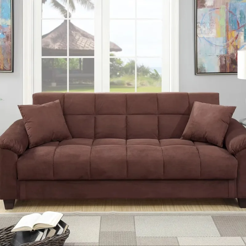 #Living Room Adjustable Sofa Chocolate Color Plush Storage Couch 1pc Futon Sofa W Pillows
#Living Room Adjustable Sofa Chocolate Color Plush Storage Couch 1pc Futon Sofa W Pillows