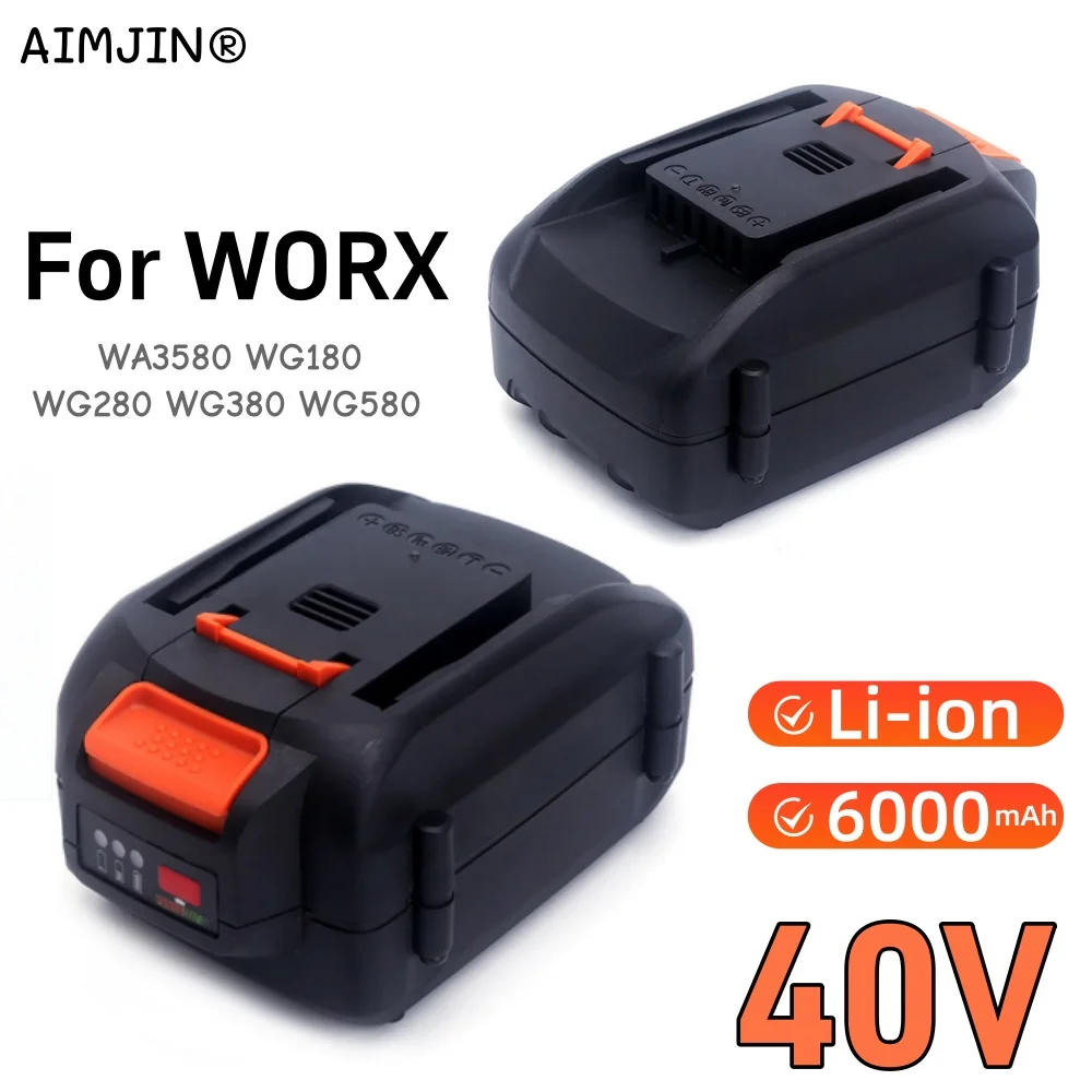 For WORX 40V 6.0AH Replaceable Lithium-Ion Battery WA3580 
For WORX 40V 6.0AH Replaceable Lithium-Ion Battery WA3580