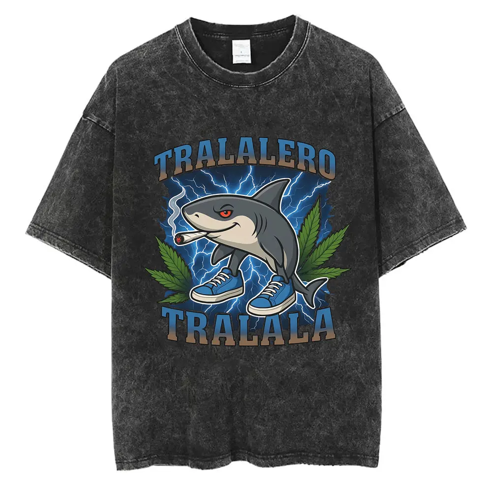 Italian Brainrot Tralalero Tralala Funny Anime Shark Smoking Graphic Vintage Washed T-shirt Men Women Casual Humor Short Sleeve
Italian Brainrot Tralalero Tralala Funny Anime Shark Smoking Graphic Vintage Washed T-shirt Men Women Casual Humor Short Sleeve