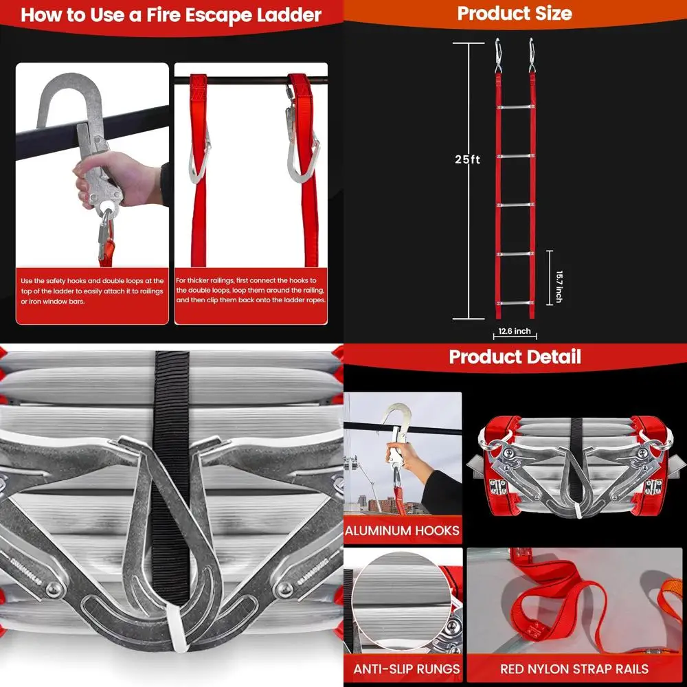Складная пожарная лестница, пожарная лестница, 3-этажная с расширенными ножками, многоразовые и противоскользящие аварийные лестницы для окон и балов
Складная пожарная лестница, пожарная лестница, 3-этажная с расширенными ножками, многоразовые и противоскользящие аварийные лестницы для окон и балов