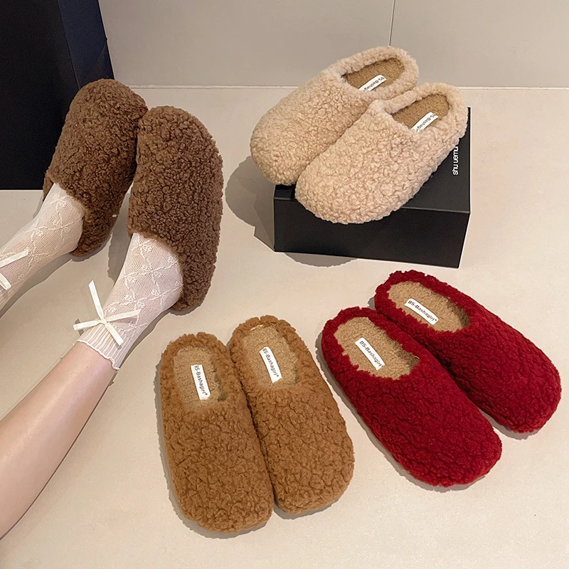 Classic Slippers for Women Casual Flat Low Heels Sweet Warm Plush Shoes for Women Solid Fur Slip on Round Toe Slides Plus Size
Classic Slippers for Women Casual Flat Low Heels Sweet Warm Plush Shoes for Women Solid Fur Slip on Round Toe Slides Plus Size