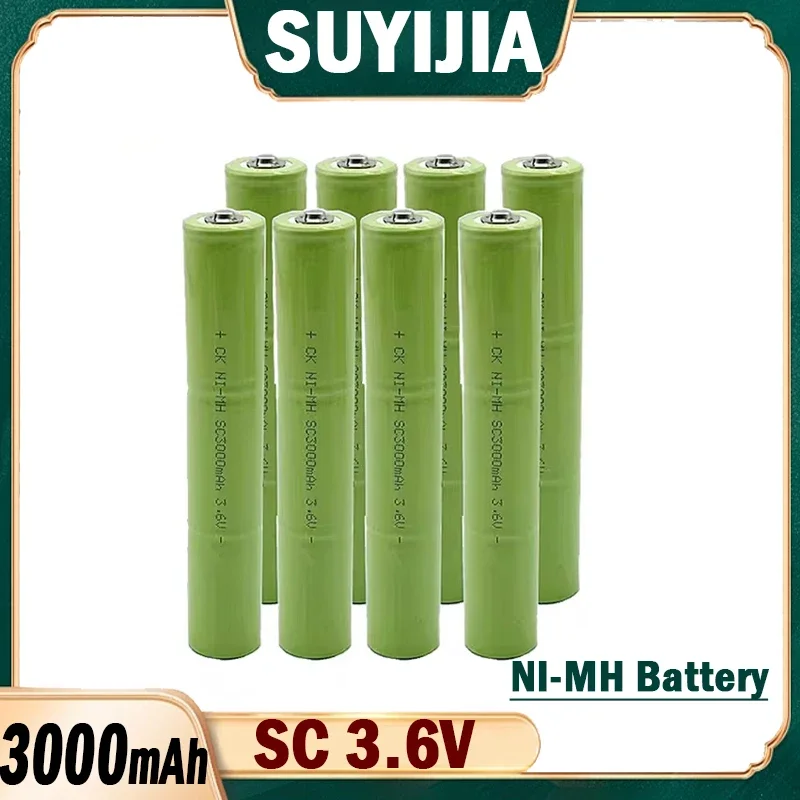 New SC Battery Pack 3.6V 3000mah High Capacity Replaceable NI-MH Battery Pack High Power for Strong Flashlight Charging Camping
New SC Battery Pack 3.6V 3000mah High Capacity Replaceable NI-MH Battery Pack High Power for Strong Flashlight Charging Camping