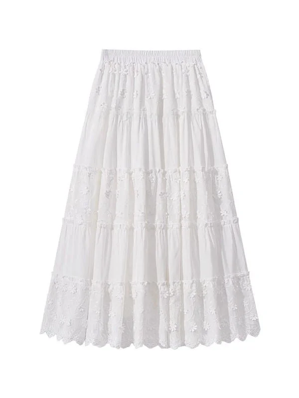 White High Waist Long A-Line Skirt Women's Fairy Tale Style Summer New Arrival Cake Skirt Elegant Simple Match All Season
White High Waist Long A-Line Skirt Women's Fairy Tale Style Summer New Arrival Cake Skirt Elegant Simple Match All Season