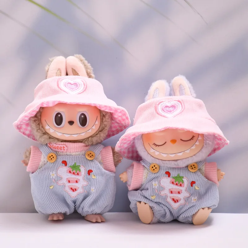 Cute Strawberry overalls and hat Set For 17cm Labubu Plush Doll Clothes Replacement Idol Doll Sitting Party (No Doll Included)
Cute Strawberry overalls and hat Set For 17cm Labubu Plush Doll Clothes Replacement Idol Doll Sitting Party (No Doll Included)