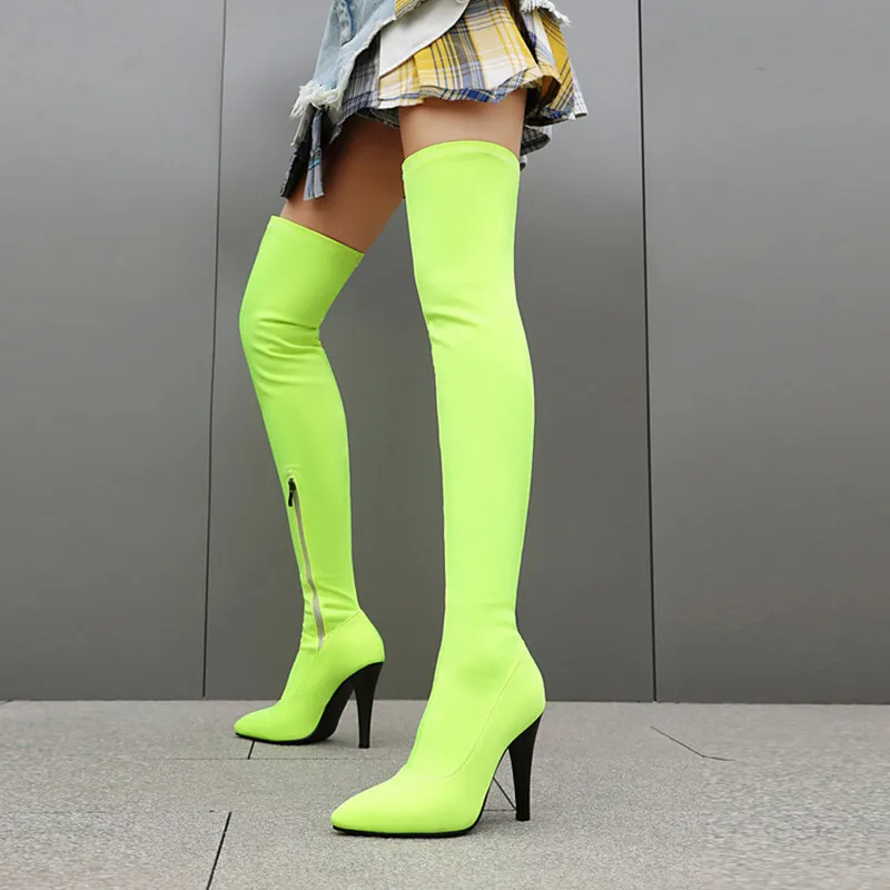 Sexy Over-the-knee Boots Women Side Zipper Solid Color Matt Pointed Toe Stiletto Female Shoes Designer Elegant Motorcycle Boots
Sexy Over-the-knee Boots Women Side Zipper Solid Color Matt Pointed Toe Stiletto Female Shoes Designer Elegant Motorcycle Boots
