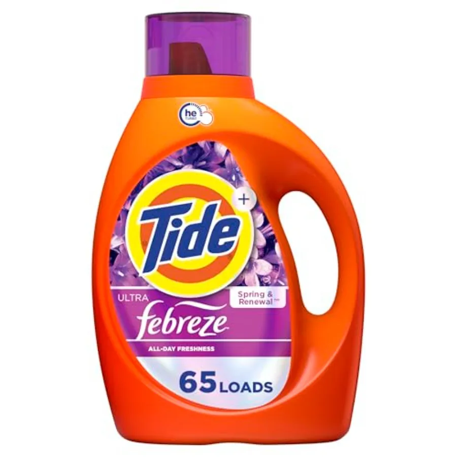 Tide Ultra Febreze Liquid Laundry Detergent, Spring and Renewal scent, 92 fl oz, 65 Loads, Laundry Detergent Liquid with All-Da
Tide Ultra Febreze Liquid Laundry Detergent, Spring and Renewal scent, 92 fl oz, 65 Loads, Laundry Detergent Liquid with All-Da