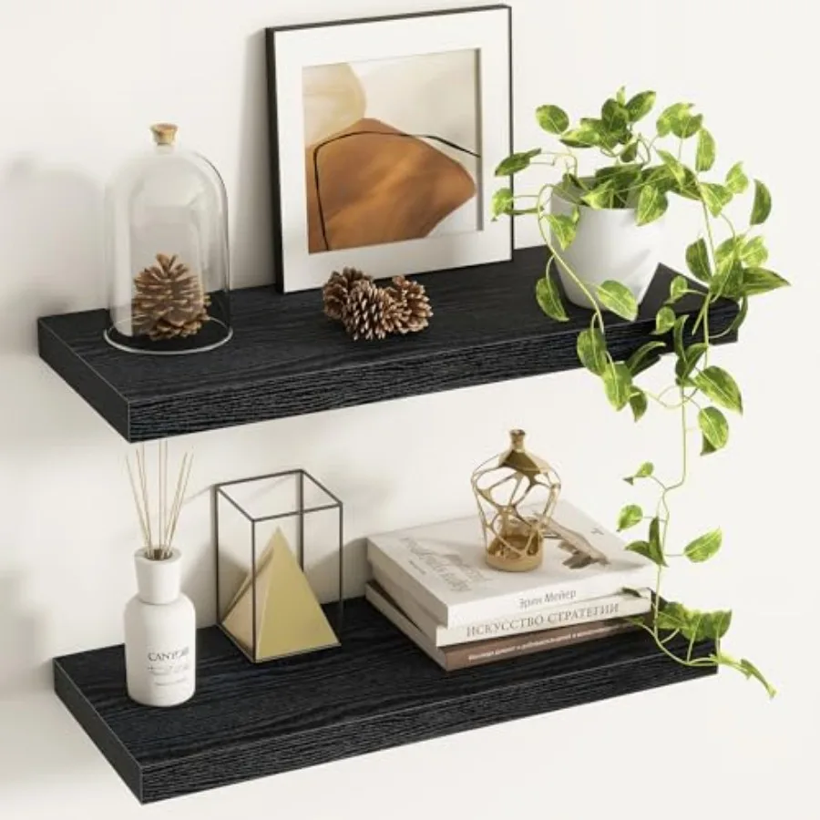 Floating Shelves - Pack 9.3 Inch Deep Rustic Wooden Wall Shelves - Wall Mounted Storage Shelf with Invisible Brackets 4" W x 9"
Floating Shelves - Pack 9.3 Inch Deep Rustic Wooden Wall Shelves - Wall Mounted Storage Shelf with Invisible Brackets 4" W x 9"