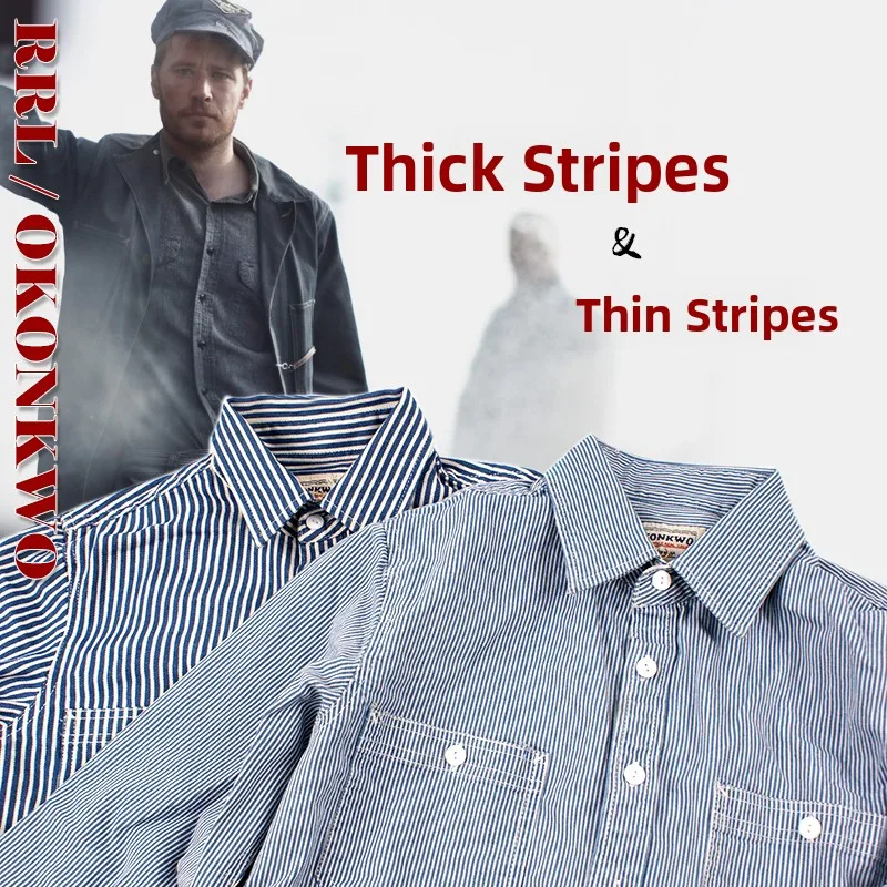 New Arrival American Retro Men's Railway Stripe Long Sve Work irt Thiened Autumn Square Collar Classic Khaki irt
New Arrival American Retro Men's Railway Stripe Long Sve Work irt Thiened Autumn Square Collar Classic Khaki irt