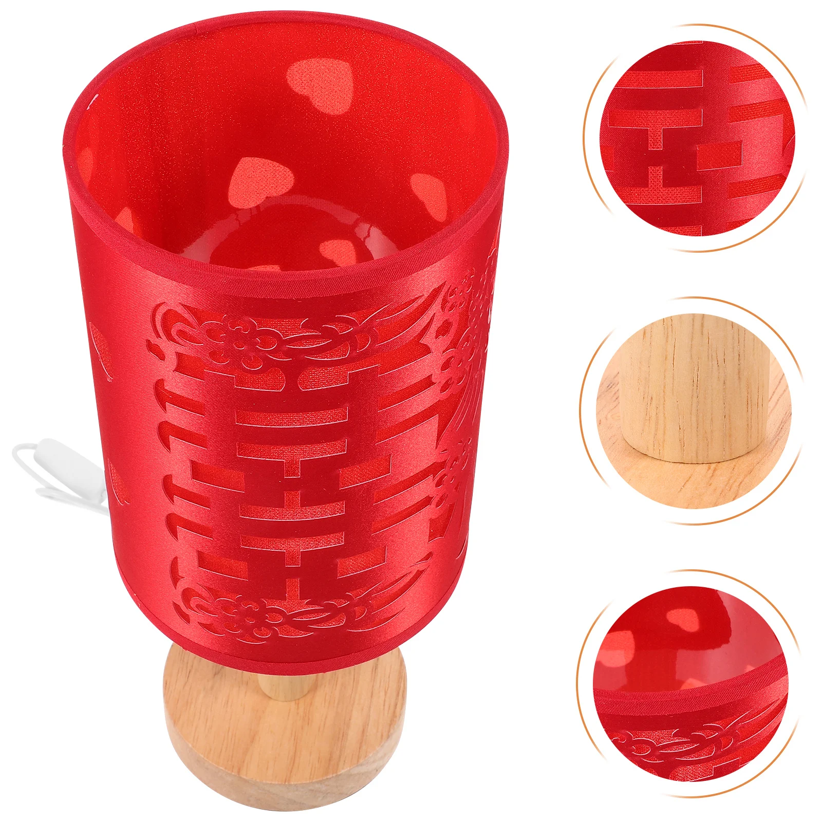 Wedding Red Bedside Table Lamp Modern Iron Wood Cloth Night Stand Light For Bedroom Living Room Small Space Decor
Wedding Red Bedside Table Lamp Modern Iron Wood Cloth Night Stand Light For Bedroom Living Room Small Space Decor