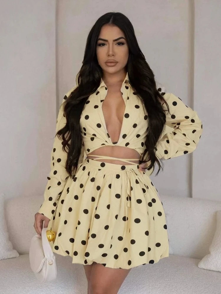 BWQ Women's Set Long Sleeve Bot Print Blouse Shirt and Bubble Mini Skirts Suit 2025 Summer Fashion Two 2 Piece Sets Outfit
BWQ Women's Set Long Sleeve Bot Print Blouse Shirt and Bubble Mini Skirts Suit 2025 Summer Fashion Two 2 Piece Sets Outfit