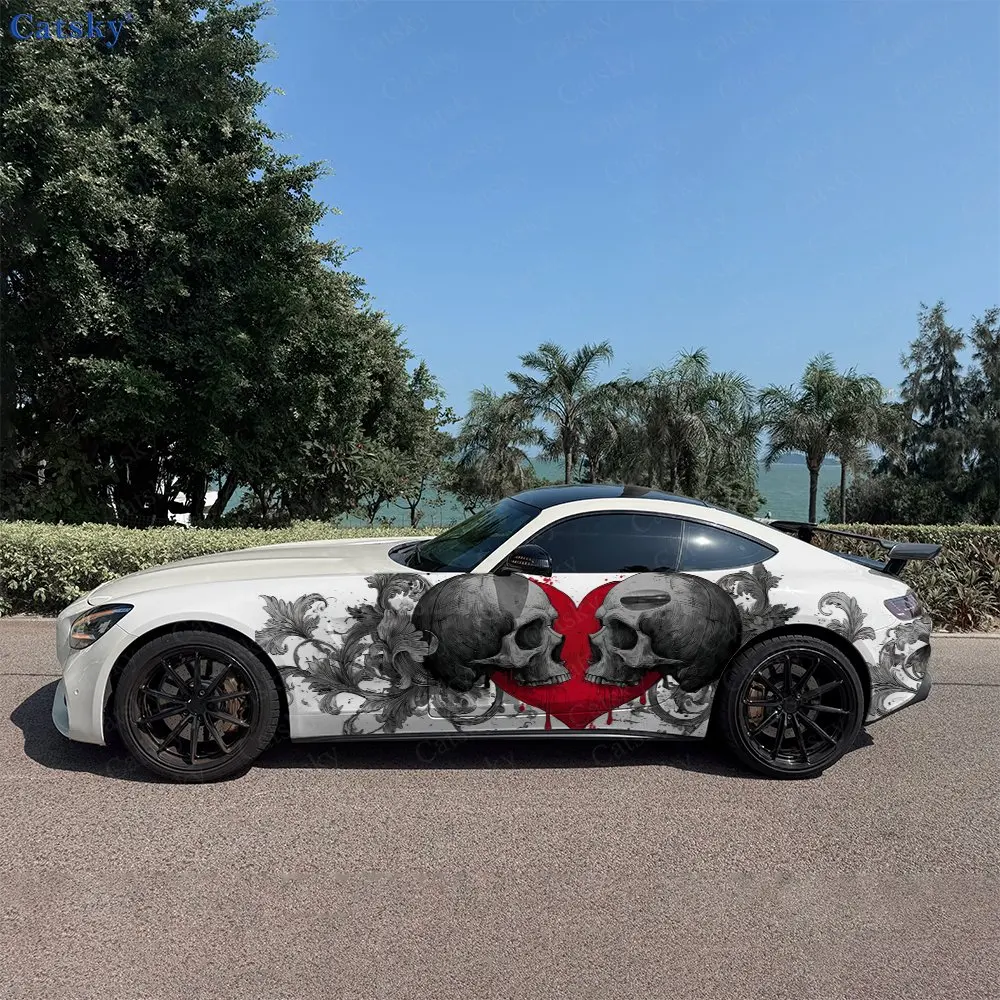 2pcs Twin Skull with Bleeding Heart Car Side Wrap, Self-Adhesive PVC Waterproof & Scratch-Resistant Stickers, Car Accessory Gift
2pcs Twin Skull with Bleeding Heart Car Side Wrap, Self-Adhesive PVC Waterproof & Scratch-Resistant Stickers, Car Accessory Gift