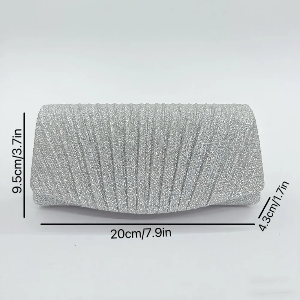Sparkly Pleated Evening Clutch, Women's Glitter Handbag with Chain Strap for Formal Events & Special Occasions
Sparkly Pleated Evening Clutch, Women's Glitter Handbag with Chain Strap for Formal Events & Special Occasions