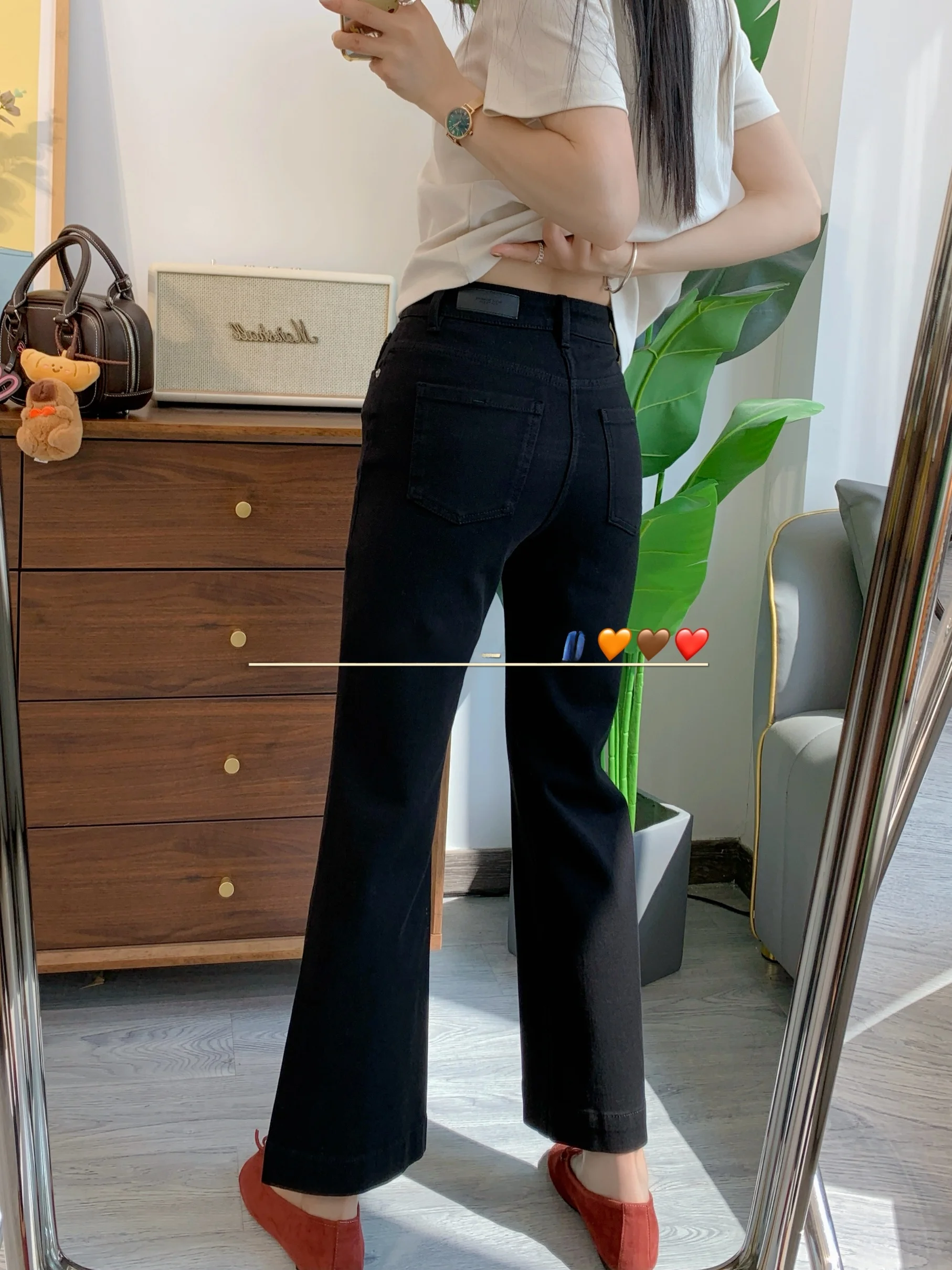 Black Bell Bottom Jeans Women's Slim Fit Elastic Slimming Nine Point Flared Pants Casual High Waist Cotton Zipper mid Stretch
Black Bell Bottom Jeans Women's Slim Fit Elastic Slimming Nine Point Flared Pants Casual High Waist Cotton Zipper mid Stretch