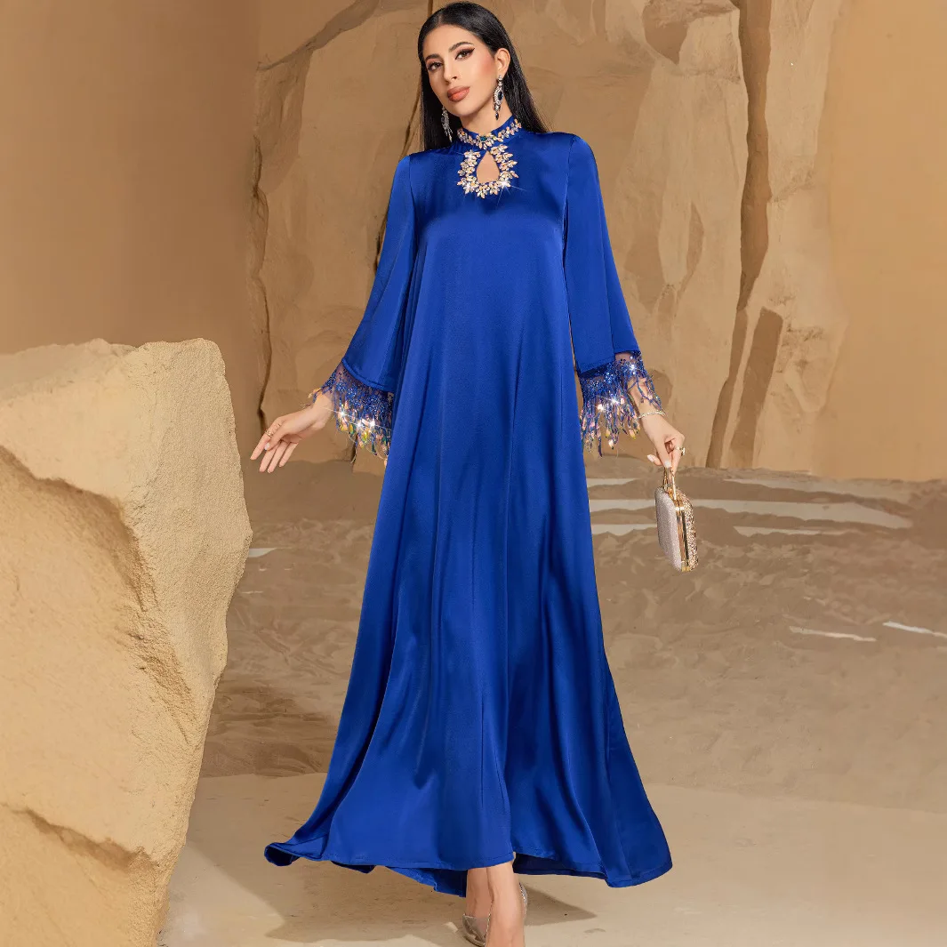 Middle East Ramadan Moroccan Muslim Blue Illusion Laser Gradient tassel Abaya Arab Dubai Dress Luxury Fashion Evening Dress
Middle East Ramadan Moroccan Muslim Blue Illusion Laser Gradient tassel Abaya Arab Dubai Dress Luxury Fashion Evening Dress