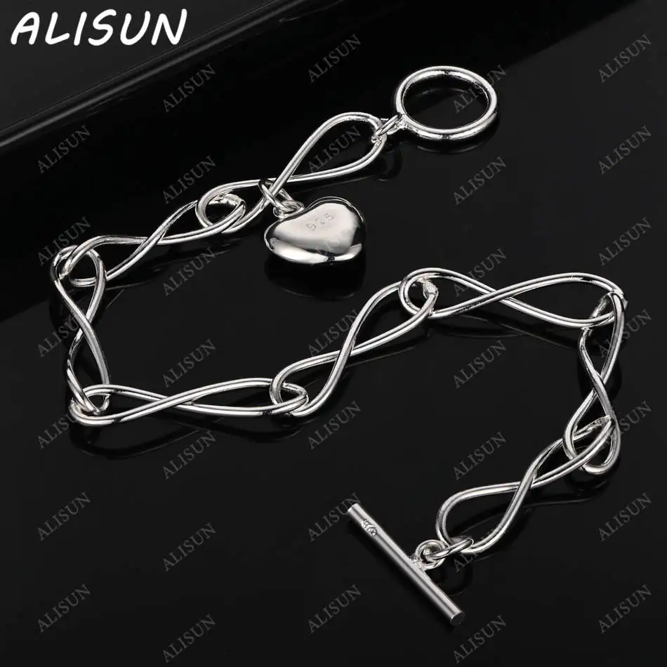 ALISUN 925 Sterling Silver Heart Bracelets For Women Wedding Party Gifts Fashion Accessories Fine Jewelry
ALISUN 925 Sterling Silver Heart Bracelets For Women Wedding Party Gifts Fashion Accessories Fine Jewelry