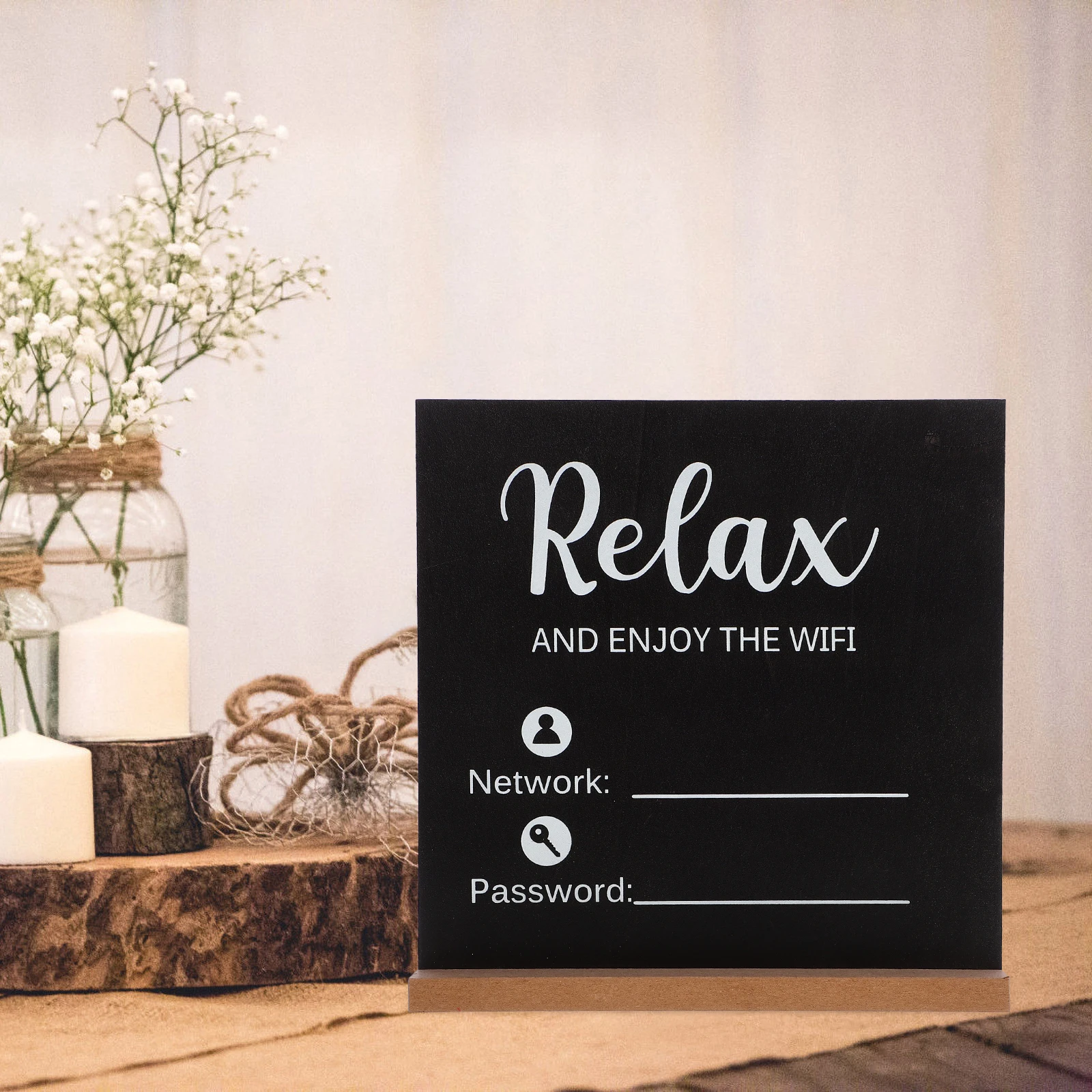 WiFi Pattern Blackboard Freestanding Sign for Guests Household Wooden Home Convenient
WiFi Pattern Blackboard Freestanding Sign for Guests Household Wooden Home Convenient