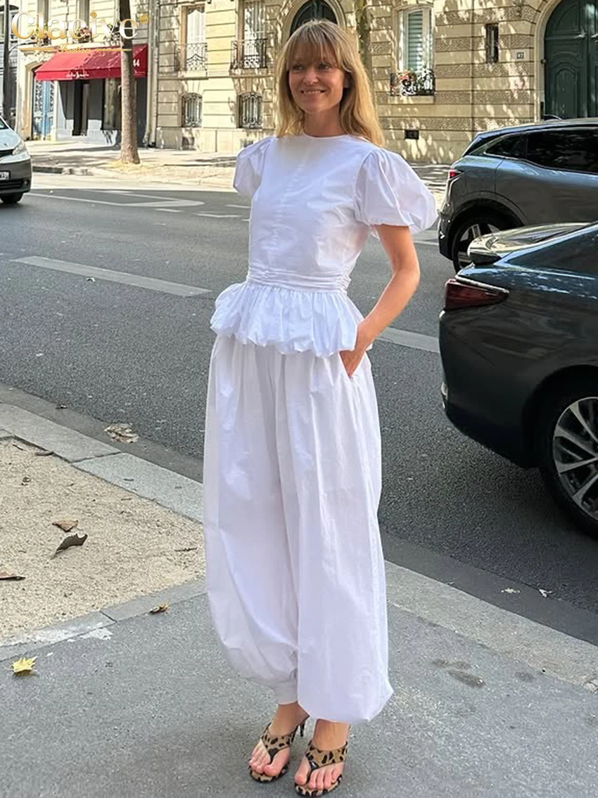 TTQV Summer Loose White Cotton Women's Two Pieces Set 2026 Fashion Short Sleeve Shirt With High Waist Wide Pants Set Female
TTQV Summer Loose White Cotton Women's Two Pieces Set 2026 Fashion Short Sleeve Shirt With High Waist Wide Pants Set Female