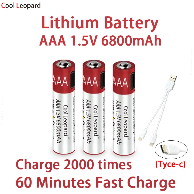 2022 New 1.5V AAA 6800mah Full Capacity Lithium Battery Watch Toy MP3 Player Thermometer Keyboard USB Rechargeable Battery
2022 New 1.5V AAA 6800mah Full Capacity Lithium Battery Watch Toy MP3 Player Thermometer Keyboard USB Rechargeable Battery