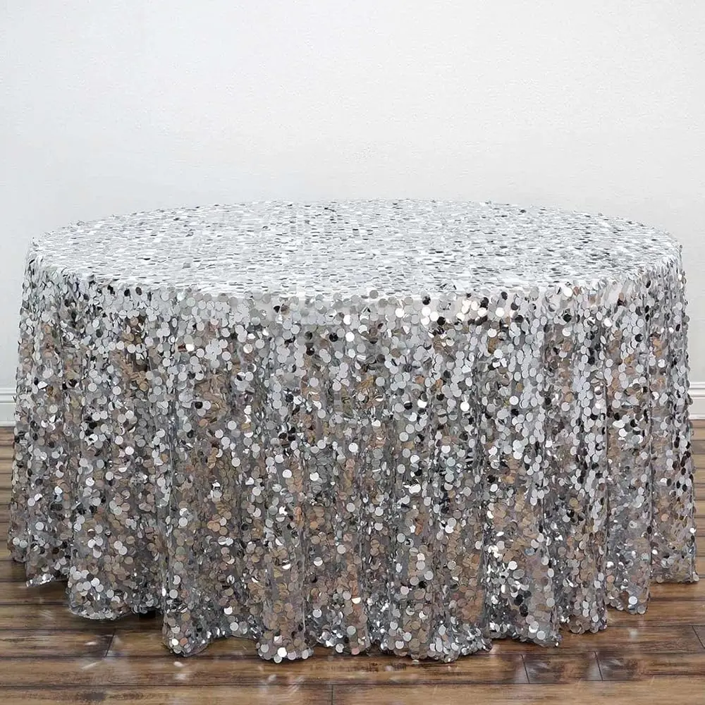 Efavormart 120"" Big Payette Sparkly Sequin Round Tablecloth For Wedding Banquet Party - Silver - Premium Collection
Efavormart 120"" Big Payette Sparkly Sequin Round Tablecloth For Wedding Banquet Party - Silver - Premium Collection
