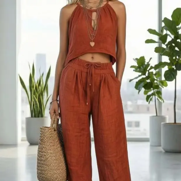 Simple solid color casual two-piece suit to meet your daily needs and suitable for most body shapes and ages.
Simple solid color casual two-piece suit to meet your daily needs and suitable for most body shapes and ages.