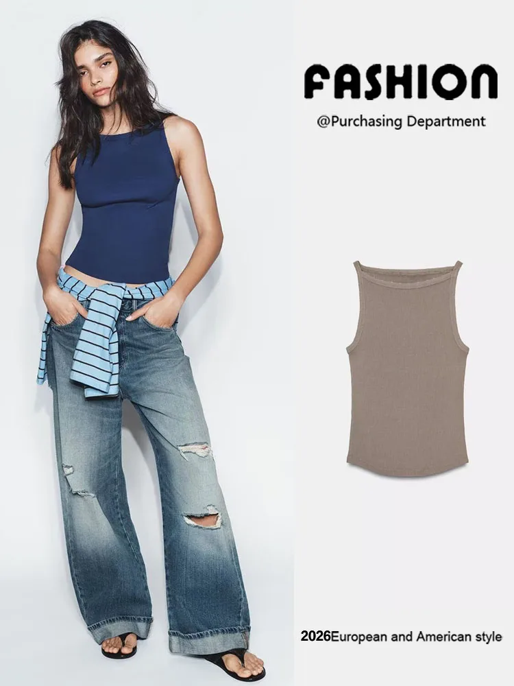 Summer New Women's Sleeveless Ribbed Collar Top Slim Fit round Neck Pullover Fashionable Chinese Style Clothing
Summer New Women's Sleeveless Ribbed Collar Top Slim Fit round Neck Pullover Fashionable Chinese Style Clothing