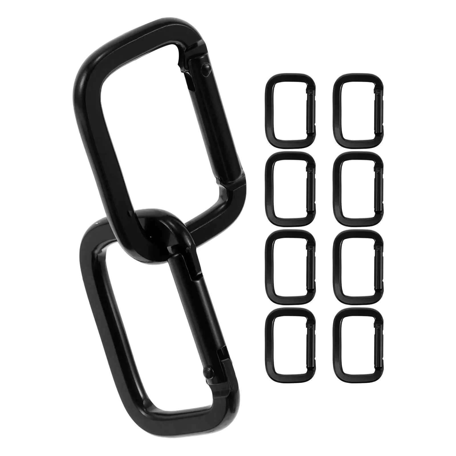 10pcs Black Electroplated Square Thickened Aluminum Alloy Carabiner Clips for Climbing Hiking Bags Luggage Keychains D Rings
10pcs Black Electroplated Square Thickened Aluminum Alloy Carabiner Clips for Climbing Hiking Bags Luggage Keychains D Rings