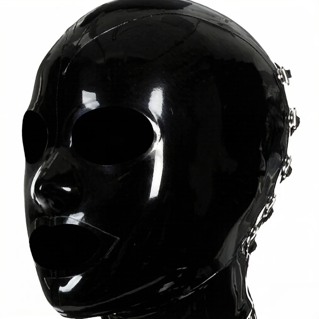 Black Rubber Hood Mask with Open Eye and Mouth Holes and Snap Closure Full Head Design Cosplay
Black Rubber Hood Mask with Open Eye and Mouth Holes and Snap Closure Full Head Design Cosplay
