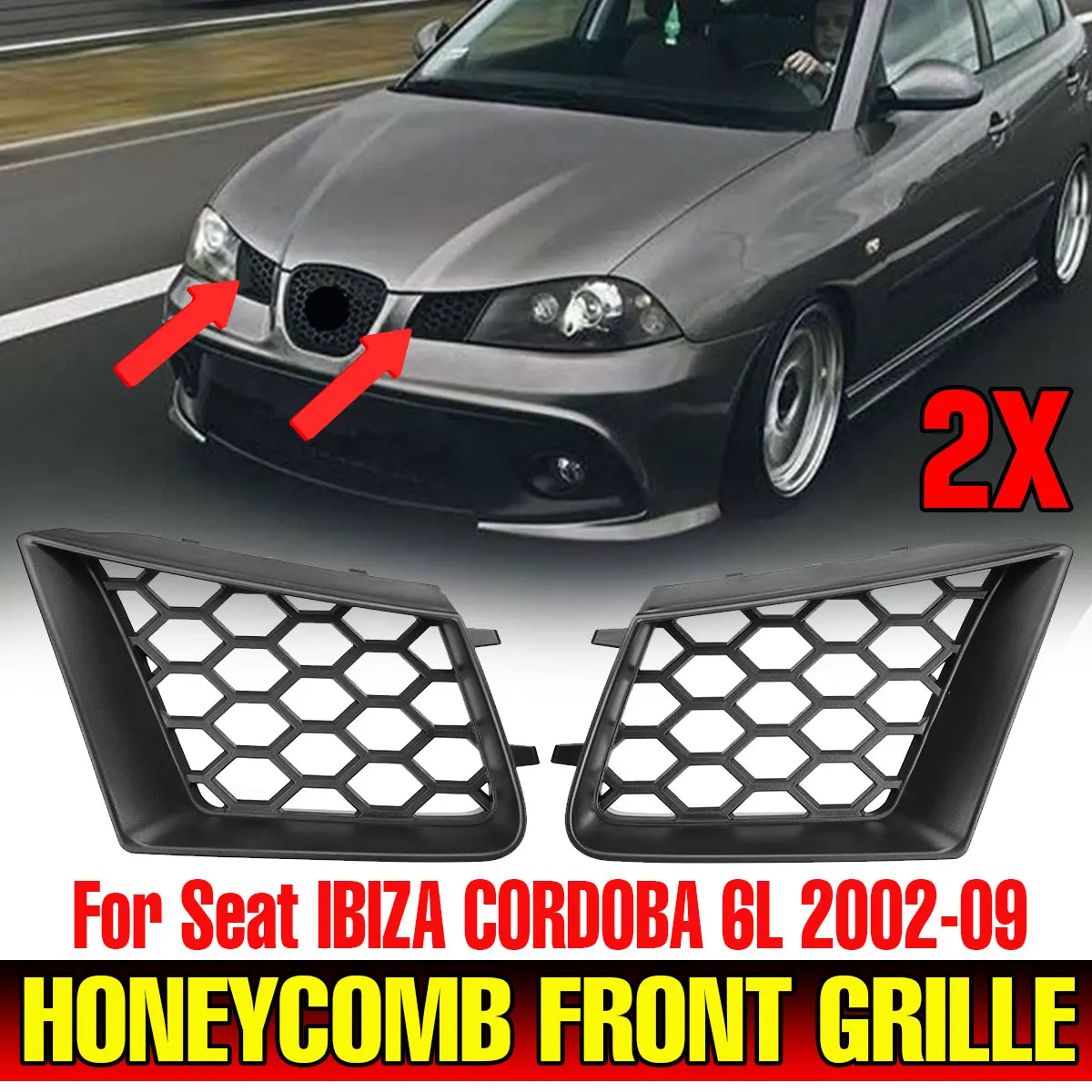 2X Front Bumper Upper Grill Left Right Matte Black Replacement for Seat Ibiza Cordoba 6L 2002 2003 2004 2005 2006 2007 2008 2009
2X Front Bumper Upper Grill Left Right Matte Black Replacement for Seat Ibiza Cordoba 6L 2002 2003 2004 2005 2006 2007 2008 2009