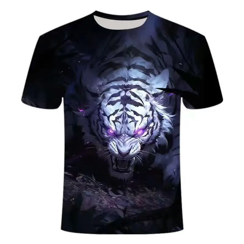 Trendy street cool short sleeved 3D digital printed tiger graphic custom loose round neck casual T-shirt for men
Trendy street cool short sleeved 3D digital printed tiger graphic custom loose round neck casual T-shirt for men