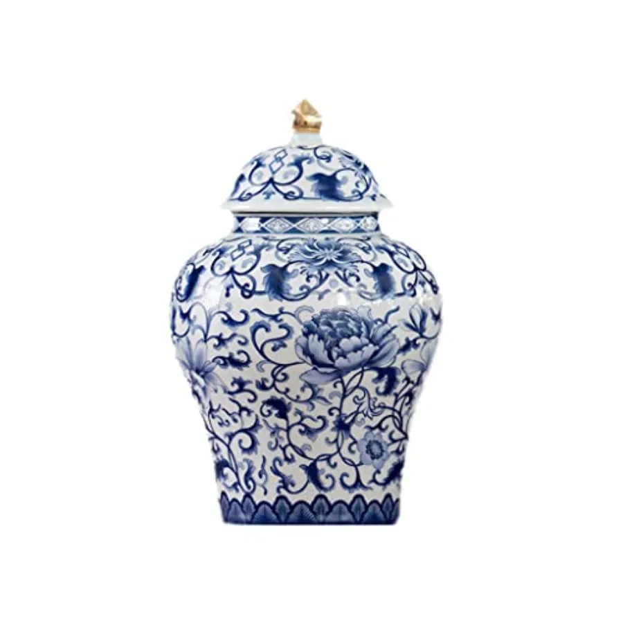 Jingdezhen Ceramic Ginger Jar with Lid Chinese Style Temple Jar Decorative Vase for Home Decor Ceramic Storage Jar for Home Kit
Jingdezhen Ceramic Ginger Jar with Lid Chinese Style Temple Jar Decorative Vase for Home Decor Ceramic Storage Jar for Home Kit