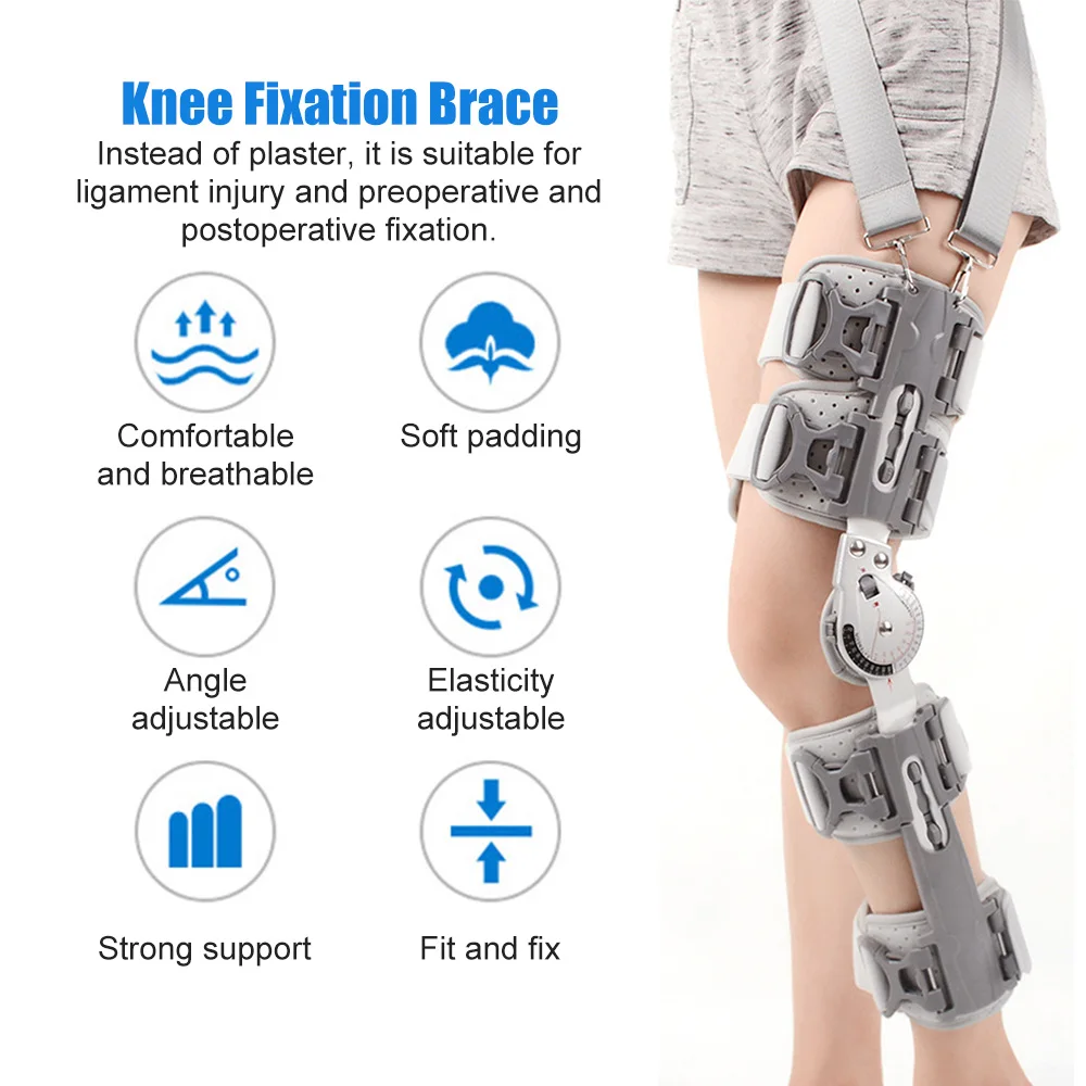 New Adjustable Knee Support Joint Pain Fixation Brace Lower Limb Bracket Orthopedic Knee Brace Fracture Ligament Strain Orthosis
New Adjustable Knee Support Joint Pain Fixation Brace Lower Limb Bracket Orthopedic Knee Brace Fracture Ligament Strain Orthosis