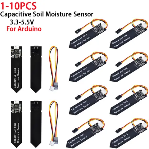 1-10PCS Capacitive Soil Moisture Sensor Module Corrosion Resistant 3.3~5.5V for Arduino Moisture Detection Garden Watering DIY