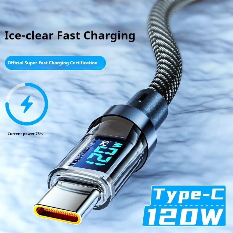 Generic Smart Digital Display Braided Charging Cable 120W Super Fast Charging PD 27W Dual Type-C For Huawei iPhone 15 Data Cord
Generic Smart Digital Display Braided Charging Cable 120W Super Fast Charging PD 27W Dual Type-C For Huawei iPhone 15 Data Cord