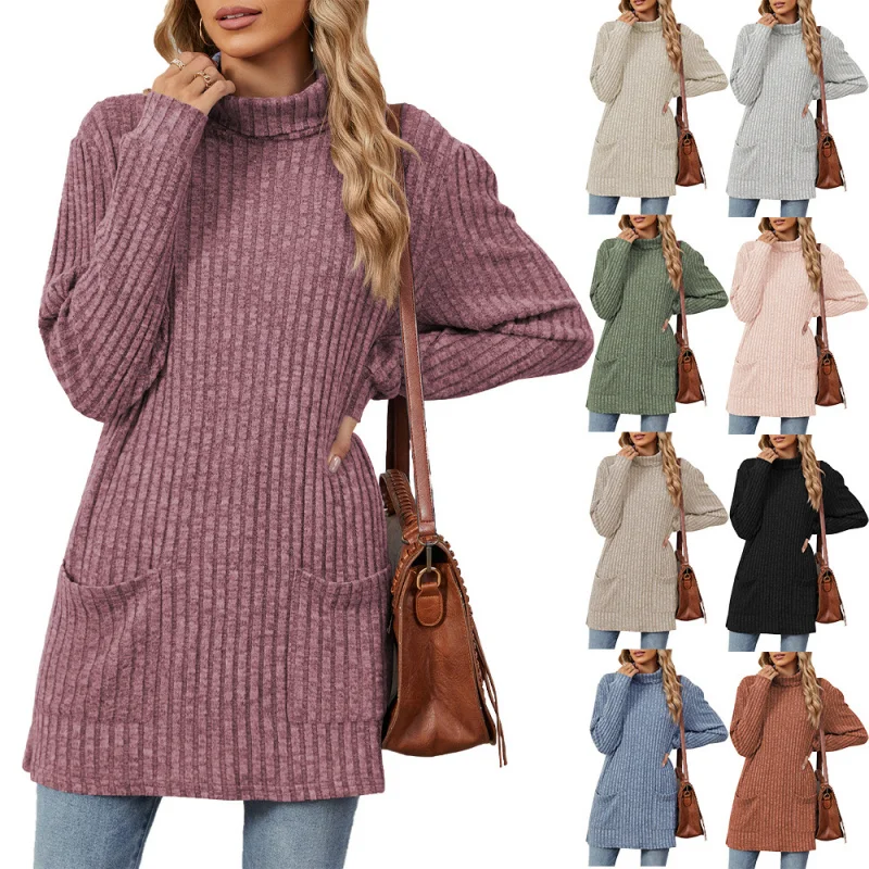 Hot-Selling New European and American Style2025Autumn Winter New Solid Color Half Turtleneck Long Sleeve Loose PocketTShirt Top
Hot-Selling New European and American Style2025Autumn Winter New Solid Color Half Turtleneck Long Sleeve Loose PocketTShirt Top