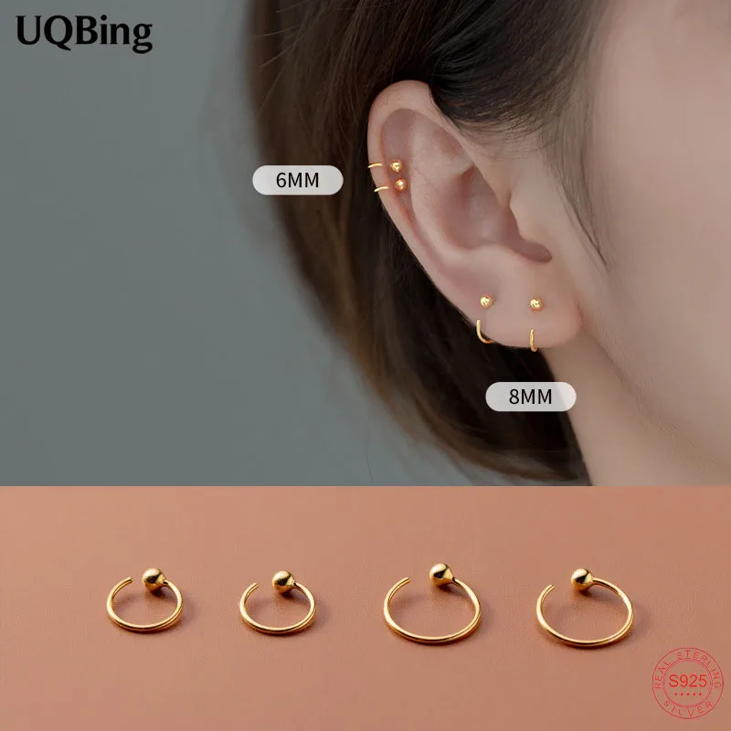 Fashion 18K Gold Plated 6MM/8MM/10MM/12MM Round Ball Hoop Earrings Fine Jewelry 925 Sterling Silver Girls Gifts
Fashion 18K Gold Plated 6MM/8MM/10MM/12MM Round Ball Hoop Earrings Fine Jewelry 925 Sterling Silver Girls Gifts