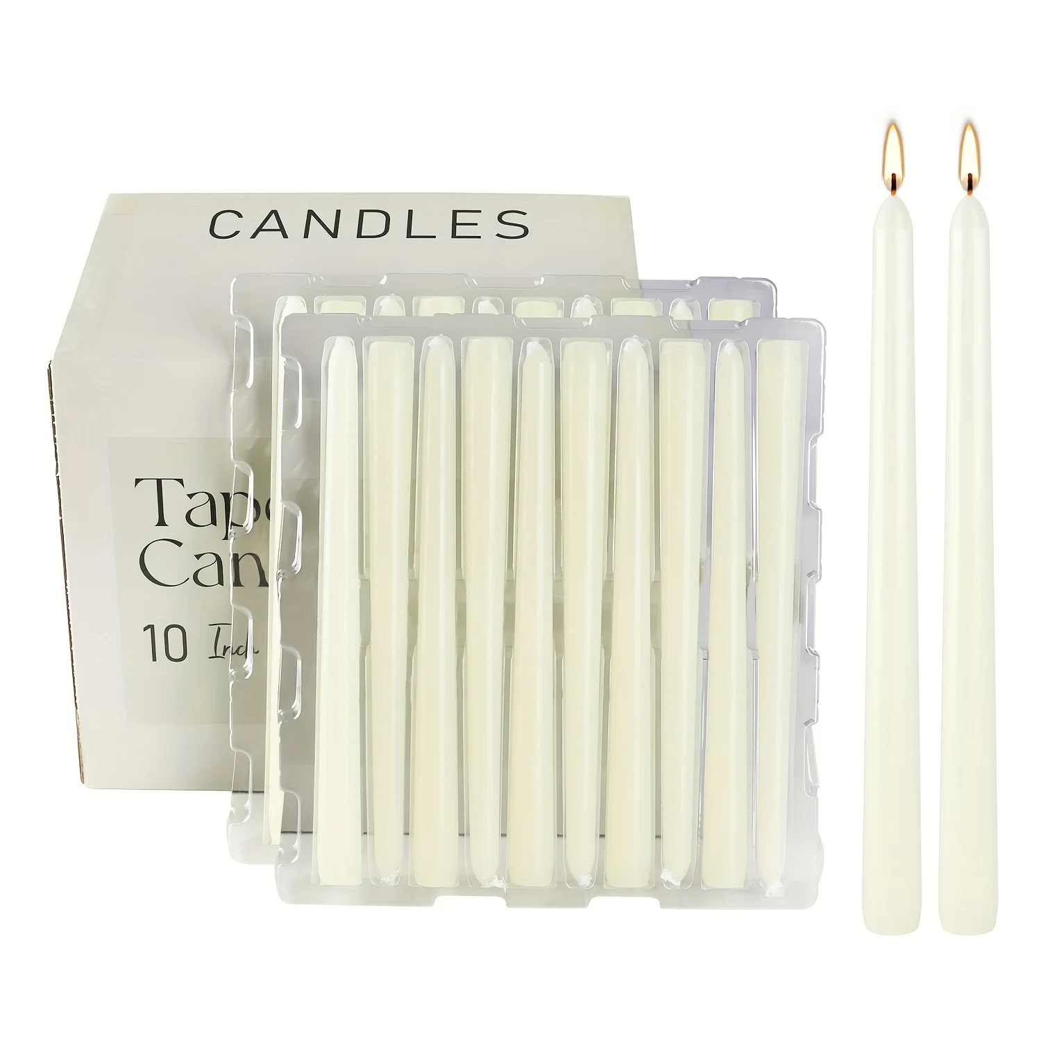 100pcs Ivory White Taper Candles 10 Inch (H) Dripless Tapered Candles Smokeless Long Candles Tall Unscented Dinner Candle for Household Wedding Party Home Decor Candlesticks, Long Burning7.5Hours
100pcs Ivory White Taper Candles 10 Inch (H) Dripless Tapered Candles Smokeless Long Candles Tall Unscented Dinner Candle for Household Wedding Party Home Decor Candlesticks, Long Burning7.5Hours
