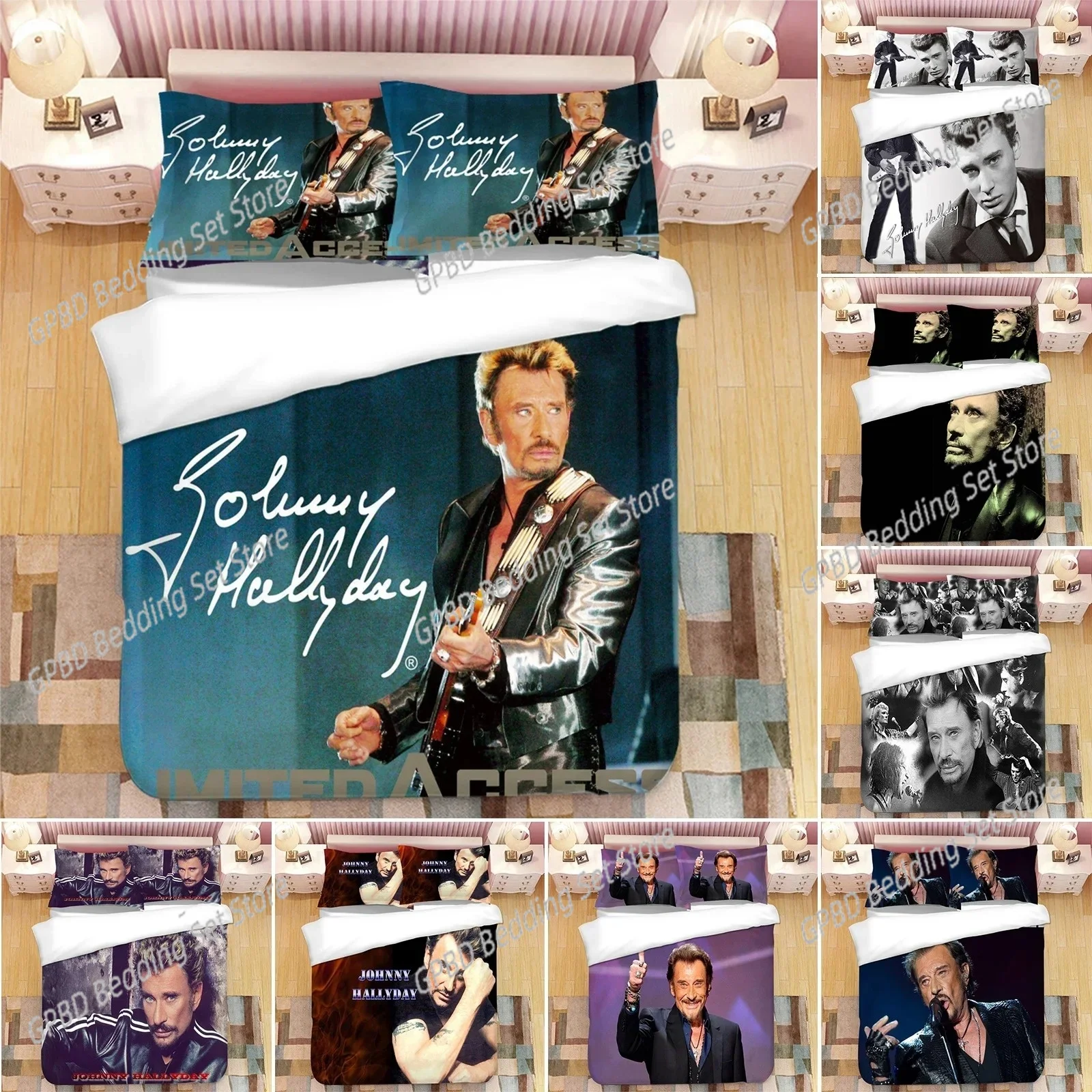 Johnny Hallyday Bedding Set Duvet Cover Bedroom Comforter Covers Single Twin King Size Quilt Cover Home Textile
Johnny Hallyday Bedding Set Duvet Cover Bedroom Comforter Covers Single Twin King Size Quilt Cover Home Textile