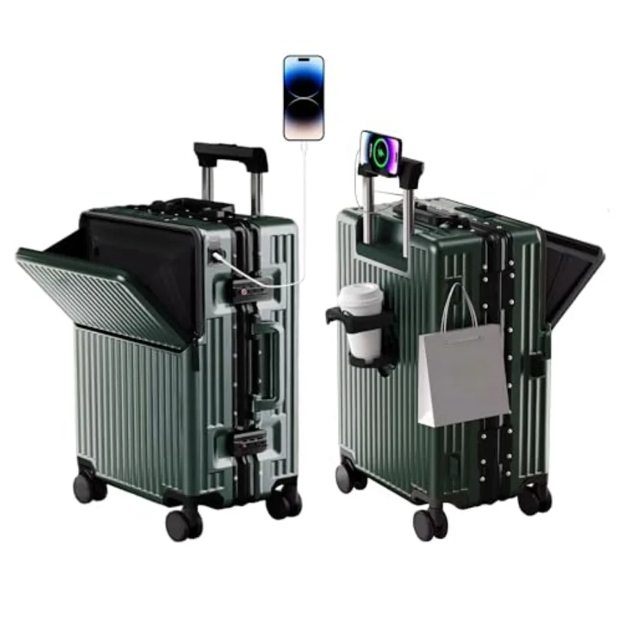 Zipperless Luggage, Polycarbonate Alumum Hard Shell, Expandable Carry-On Suitcase with Spner Wheels, Hard Shell Suitcase, Cabin
Zipperless Luggage, Polycarbonate Alumum Hard Shell, Expandable Carry-On Suitcase with Spner Wheels, Hard Shell Suitcase, Cabin