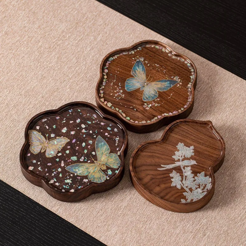 Walnut Wood Lacquer Butterfly Coaster Solid Wood Insulated Teapot Trivet Teapot Base Dry Brewing Tray Tea Cup Holder
Walnut Wood Lacquer Butterfly Coaster Solid Wood Insulated Teapot Trivet Teapot Base Dry Brewing Tray Tea Cup Holder