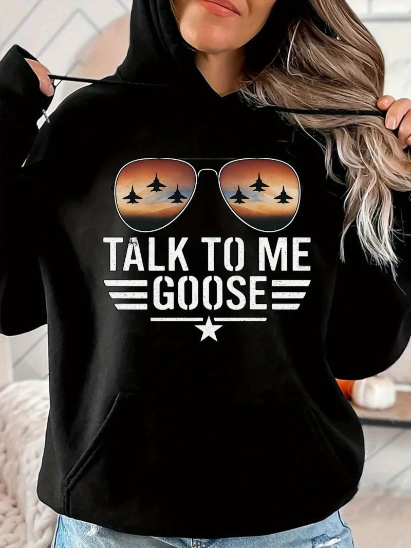 2025 Autumn and Winter Hoodie Black Pullover Sweatshirt _talk Goose_ Print High-end Luxury Is for Both Men and Women Top Y2k 
2025 Autumn and Winter Hoodie Black Pullover Sweatshirt _talk Goose_ Print High-end Luxury Is for Both Men and Women Top Y2k