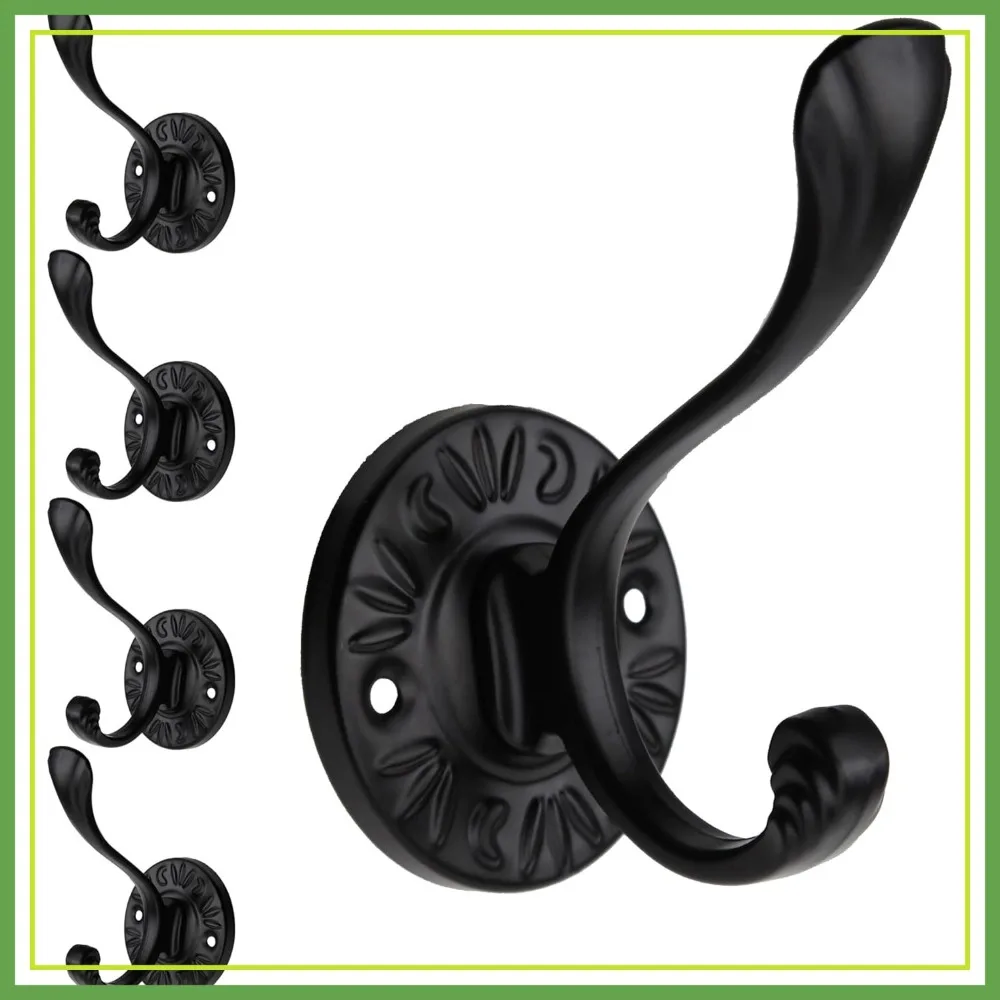 5pcs Matte Black Wall Mounted Coat Hooks with Screws for Hanging Coats, Keys, Hats, Towels, Bags
5pcs Matte Black Wall Mounted Coat Hooks with Screws for Hanging Coats, Keys, Hats, Towels, Bags