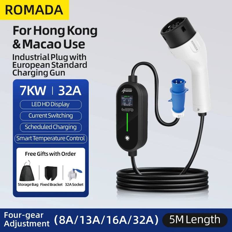 7KW-7.36KW 32A Portable Type2 IEC62196-2 / Type1 SAE J1772 Electric Car Charger GBT/TS-NACS Charger EVSE Charging Cable EU Plug
7KW-7.36KW 32A Portable Type2 IEC62196-2 / Type1 SAE J1772 Electric Car Charger GBT/TS-NACS Charger EVSE Charging Cable EU Plug