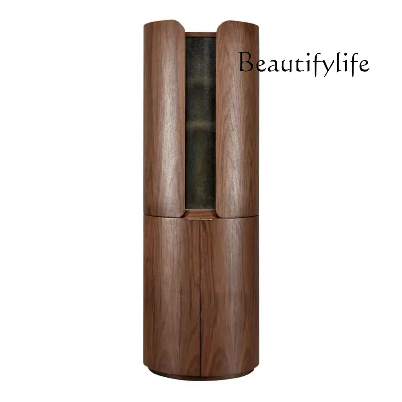North American black walnut wine cabinet modern simple light luxury solid wood corner cabinet living room round storage
North American black walnut wine cabinet modern simple light luxury solid wood corner cabinet living room round storage
