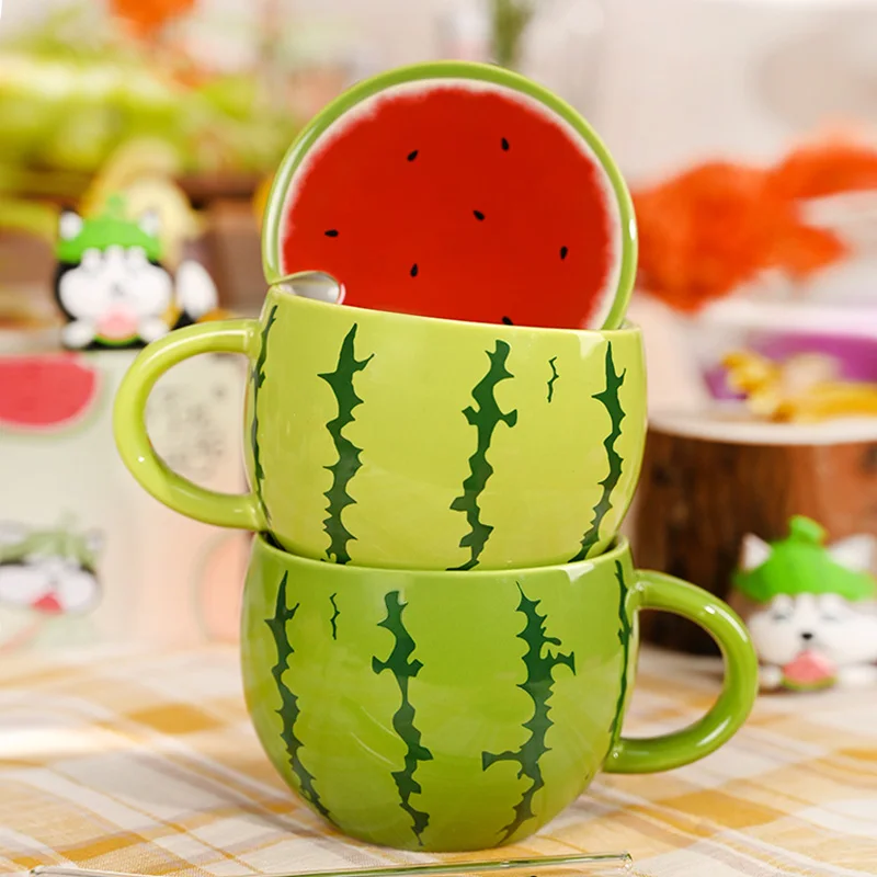 Cute Watermelon with Lid and Straw Mug, 450ml Creative Ceramic Cup Home Office Drinking Water Breakfast Cup Personalized Gifts
Cute Watermelon with Lid and Straw Mug, 450ml Creative Ceramic Cup Home Office Drinking Water Breakfast Cup Personalized Gifts