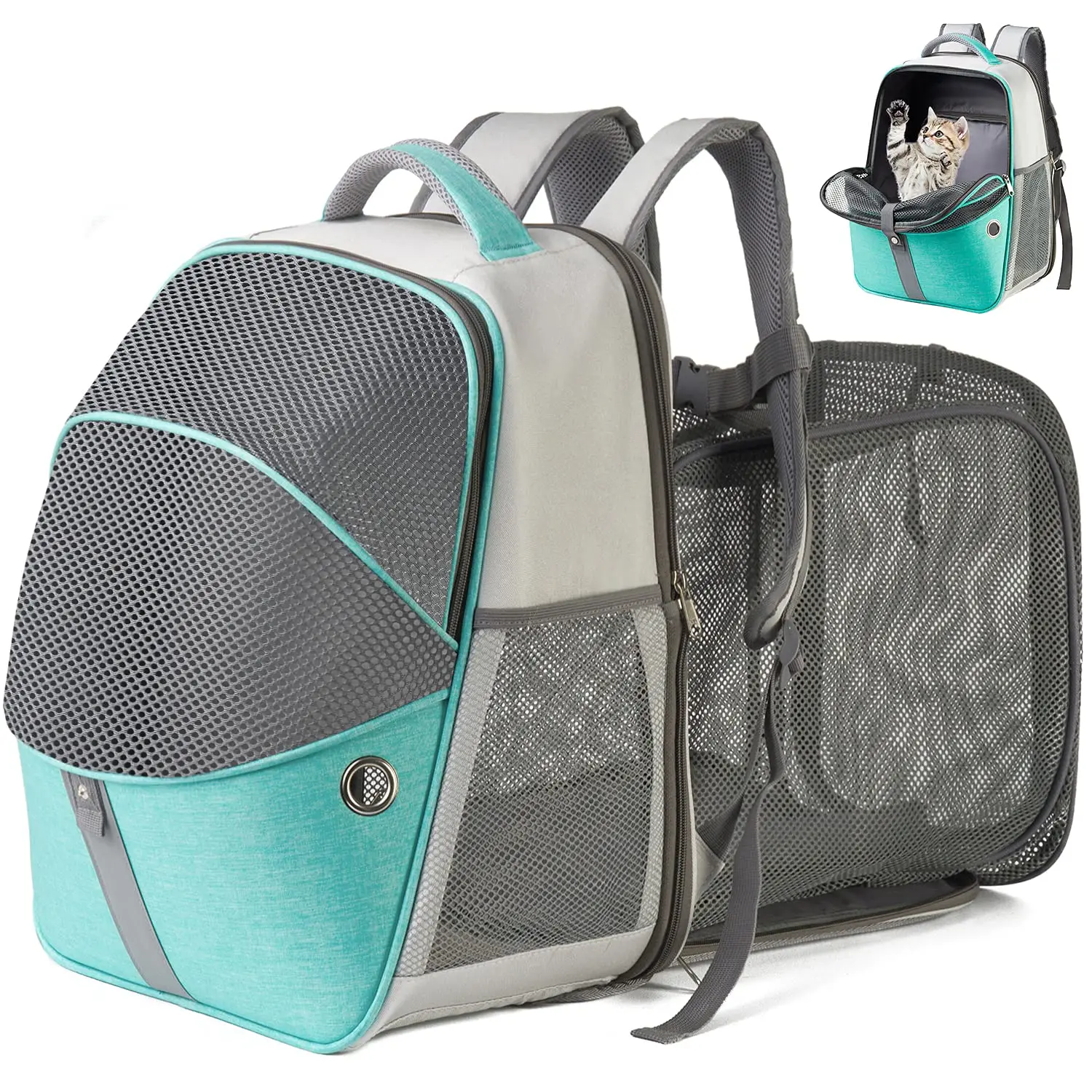 Cat Backpack, Expandable Pet Carrier Backpack with Breathable Mesh for Small Dogs, Escape Proof Leash, Up to 16lbs
Cat Backpack, Expandable Pet Carrier Backpack with Breathable Mesh for Small Dogs, Escape Proof Leash, Up to 16lbs