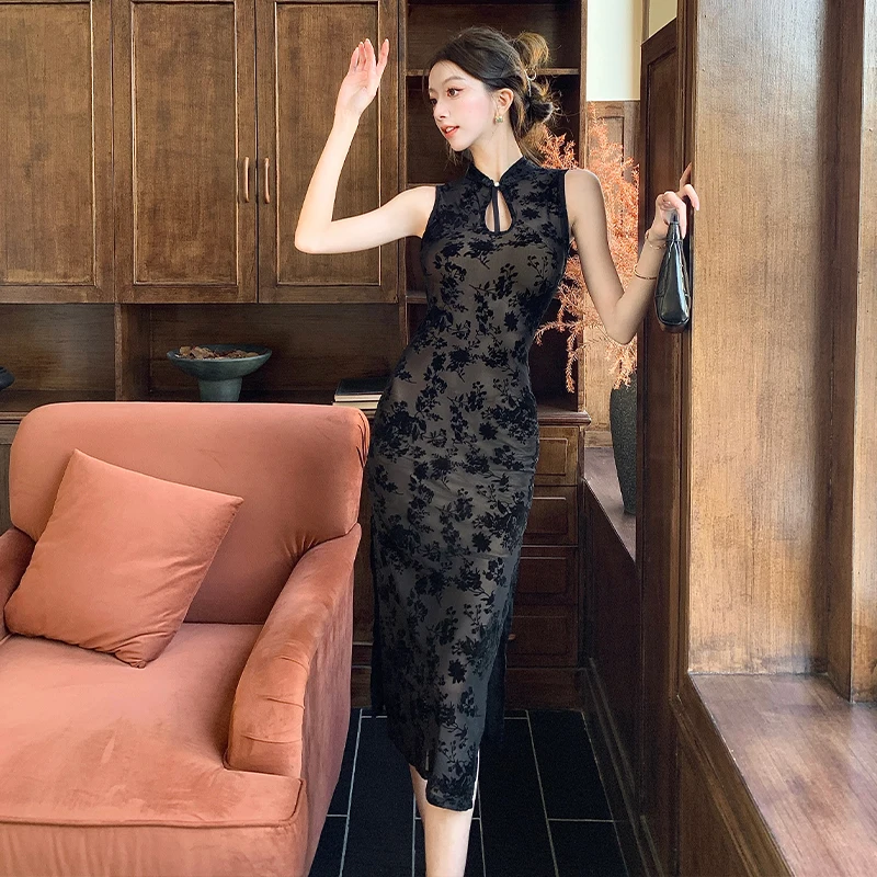 Women Summer Dresses Cheongsam Woman Qipao Female Modern Sexy Bodycon Lady Basic Sleeveless Party Stage Skirt Top Dress S51
Women Summer Dresses Cheongsam Woman Qipao Female Modern Sexy Bodycon Lady Basic Sleeveless Party Stage Skirt Top Dress S51