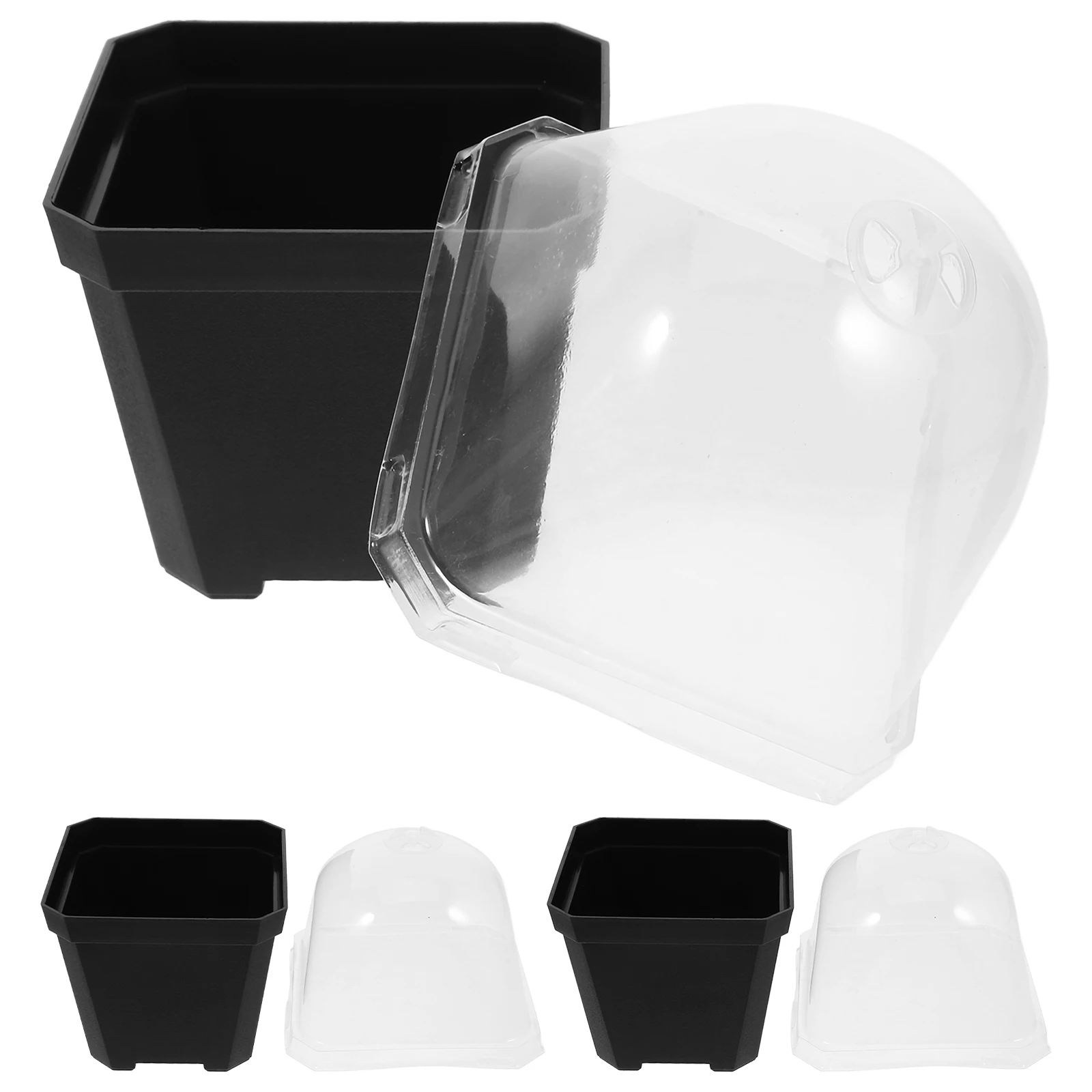 3 set Nursery Pots With Humidity Dome Thickened Clear Lid Plastic Plant Pot For Succulents Herbs Starter Propagation Containers
3 set Nursery Pots With Humidity Dome Thickened Clear Lid Plastic Plant Pot For Succulents Herbs Starter Propagation Containers
