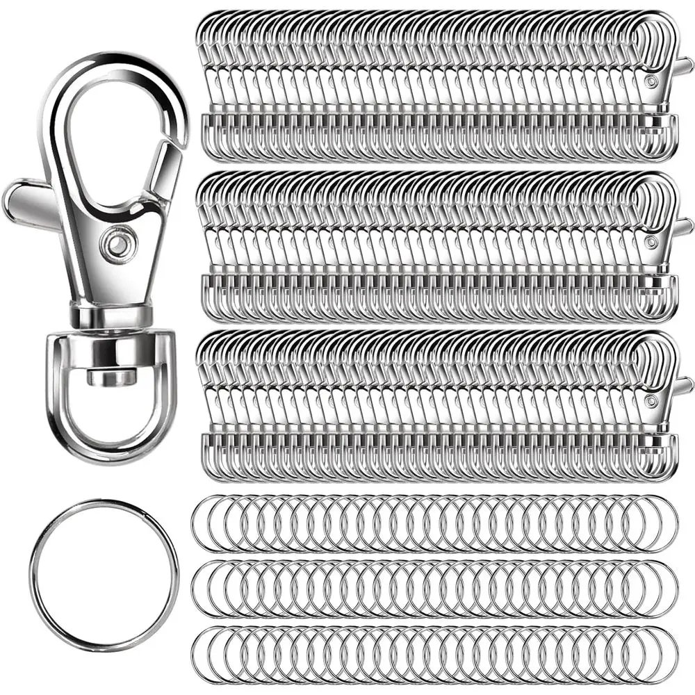 240 Lobster Clasps, Key Rings & Keychain Kit, 120 Clips & 120 Rings, Silver Art Crafts Keychain Accessories
240 Lobster Clasps, Key Rings & Keychain Kit, 120 Clips & 120 Rings, Silver Art Crafts Keychain Accessories